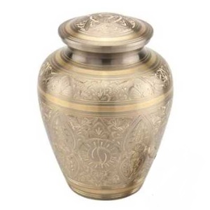 Magnifiques urnes commémoratives en métal et laiton gravées en argent pour adultes, cendres de funérailles humaines, Style américain/européen - Product Image 4