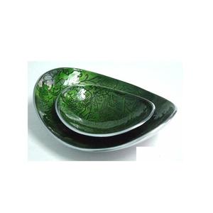 High Quality Modern Style Cast Aluminum Tray Oval <b>Bowl</b> with Floral Embossed <b>Enamel</b> Food Safe Metal <b>Bowl</b> - Product Image 6