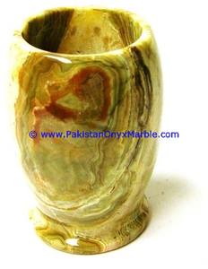 Pot à crayons artisanal en onyx vert Décor en marbre élégant pour la maison - Product Image 4