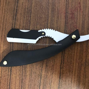 Maquinillas de afeitar de peluquero con mango recubierto de papel recto de acero inoxidable, servicio OEM ODM - Product Image 2