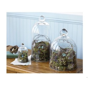 AIC Home Decor Clear <b>Glass</b> <b>Dome</b> with Knob in Art Deco Style for Stylish Interior Design - Product Image 2