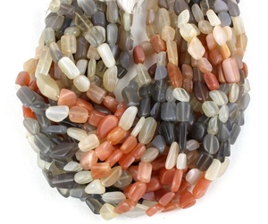 Naturel Multi Moonstone Lisse Nuggets Perles Coloré Pierres Précieuses Faire Belle Bijoux Faits Main En Gros - Product Image 5
