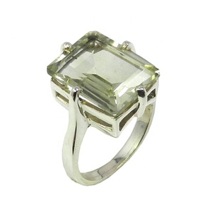 2025 dernier modèle fait à la main 925 en argent Sterling vert améthyste pierre précieuse éternité Vermeil bague fournisseur et exportateur - Product Image 1