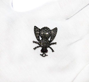 Belle breloque et pendentif en argent sterling massif 925 en forme d'abeille en forme de champagne diamant et rubis 1 "de long pour la fabrication de bijoux - Product Image 3