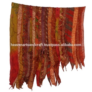 Vintage Dupatta <b>Long</b> Stole Indian Sari Patches Reversible <b>Scarf</b> Colorful Striped <b>Scarf</b> Vintage <b>Silk</b> Panel Sari <b>Scarf</b> Vintage - Product Image 3