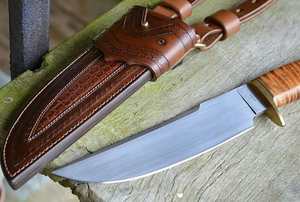 Cuchillo de caza de cuero con hoja fija, acero inoxidable - Product Image 4