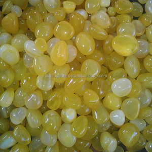 Jilani หินโอนิกซ์สีเหลืองหินกรวดตกแต่งลายดอกไม้หินอาเกตอัญมณีสำหรับงานฝีมือในบ้านหินกึ่งมีค่า - Product Image 1