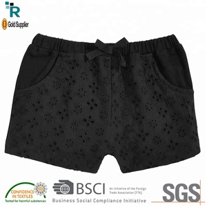 กางเกงขาสั้นเอวกลางสไตล์ลำลองสำหรับสาวๆ แต่งลูกไม้ ลายพิมพ์ที่หน้าอก ผ้าถัก สำหรับวัยรุ่น จีน บังกลาเทศ - Product Image 2