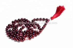 Mala de 108 cuentas de granate hecha a mano por artesano indio para colección de boutique, calidad premium, artesanía fina - Product Image 6