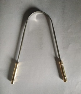 Hot Sales Private Label Brass Handle <b>Tongue</b> <b>Scraper</b> U Shape 304 Surgical Stainless Steel High Quality Cleaner - Product Image 2