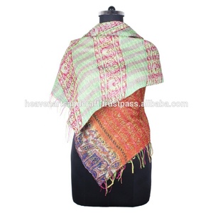 Kantha Work <b>Silk</b> Handmade Vintage Style <b>Scarf</b> Trendy Design for Girls SC1239 <b>Scarves</b> Vintage Kantha Hand Stitched Cotton Allover - Product Image 2