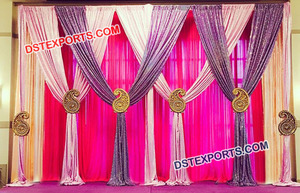 Magnifiques draperies de plafond pour mandap de mariage, toile de fond de scène de mariage personnalisée avec paillettes, rideaux de toile de fond de mariage USA - Product Image 2