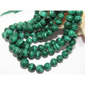 Malachite lisse forme ronde pierres précieuses perles en vrac fabrication de bijoux qualité étonnante naturelle - Product Image 6