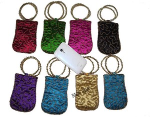 Indian Handmade Embroidered <b>Phone</b> Clutch Purse Durable Polyester Crossbody Mobile Bag with Holder <b>Feature</b> - Product Image 2