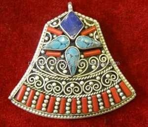 Colgante de Metal con patrón geométrico de estilo étnico tradicional para hacer joyas clásicas DIY Material principal aleación - Product Image 1