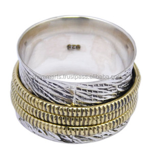 Anillo de martillo giratorio de Plata de Ley 925 sólida, joyería de plata elegante hecha a mano, anillos Eternity Vermeil, proveedor y exportador - Product Image 2