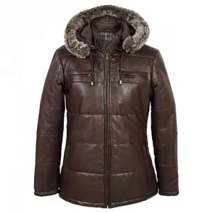 Women's Genuine <b>Sheepskin</b> Leather Hooded <b>Jacket</b> Plus Size Breathable Feature - Product Image 1