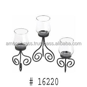 Bougeoir en verre personnalisé en vrac Bougeoirs votifs Trois branches d'arbre en verre pour la décoration de la maison - Product Image 2