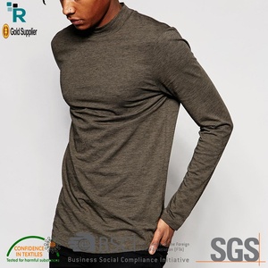 เสื้อยืดผู้ชายแขนยาวผ้าคอโปโลคอเต่าทรงโค้งดีไซน์ว่างเปล่าโลโก้ - Product Image 5