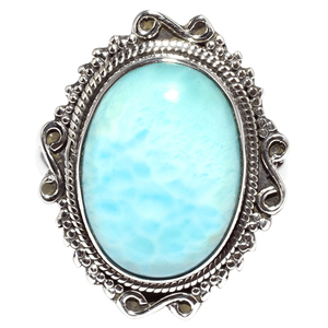 Encantadora forma Oval azul cielo 925 Larimar anillos de plata esterlina 925 joyería de plata de la joyería de la plata esterlina 925 - Product Image 2