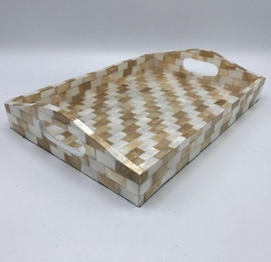 Mother of Pearl Tray Household Hotel Restaurant Food Serving Tray With Handle <b>MOP</b> Serving Tray <b>for</b> Hot <b>Sale</b> - Product Image 2
