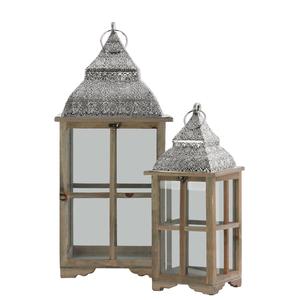 Farol de Madera Personalizado al por Mayor, Color Marrón, para Decoración Navideña del Hogar, Hecho a Mano, Forma Hexagonal, para Exportación - Product Image 2
