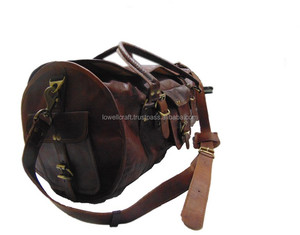 Sac de voyage en cuir véritable LOWELL CRAFT pour homme, sac de sport vintage, sac de voyage de week-end, grand sac à dos marron neuf - Product Image 2