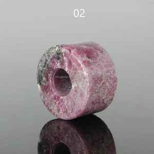 Zoisita-GEMA de rubí Natural de 14x8x5mm, piedras preciosas lisas, cuentas de agujero grande, IG0124 - Product Image 2