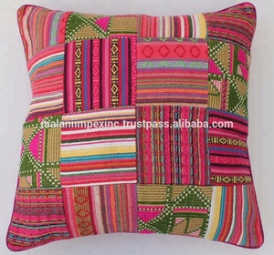 Housse de coussin indienne en gros, faite à la main, carrée, patchwork, 100 % coton, avec fonctions de massage, style uni amovible pour adultes et hôtels - Product Image 3