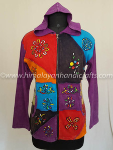MULTICOLOR PATCH WORK FASHIONABLE PRINT BOHEMIAN LADIES HOODIE CSWJ 441 - Product Image 3