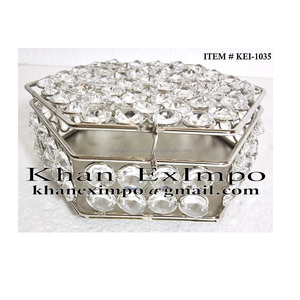 Joyero Hexagonal de hierro de cristal - Product Image 1