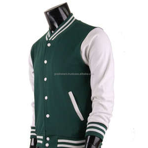 Vestes classiques pour hommes Varsity Letterman Manches en cuir véritable avec mélange de laine Style baseball universitaire - Product Image 6