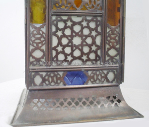 Lampe de sol marocaine authentique B135, art complexe, style méditerranéen, source de lumière LED à économie d'énergie, porte-bougie en laiton pour jardin, villa - Product Image 5