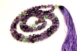 สร้อยคอลูกปัดพลอยสีม่วง,สร้อยคอร้อยลูกปัดทำด้วยมือสำหรับศิลปินชาวอินเดีย - Product Image 5