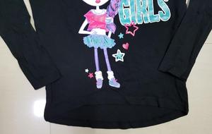 Bangladesh Stock Lot Super Fancy Girls Wii Impreso Color Camiseta de manga larga para todas las estaciones Envío excedente para la primavera - Product Image 5