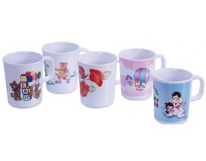 Tasse en plastique colorée, tasse en plastique de poignée, tasse d'école - Product Image 3