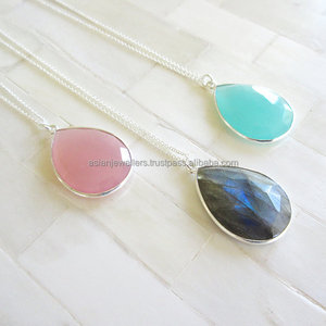 จี้อัญมณีหลายเม็ดทำด้วยมือเงินแท้925เครื่องประดับหรูหราสำหรับเป็นของขวัญในโอกาส - Product Image 1