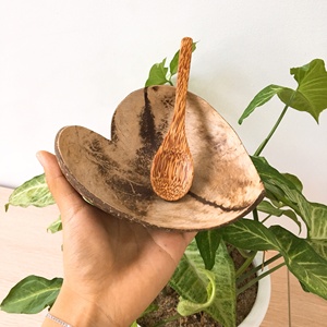 Bol en noix de coco naturelle, 1 pièce de haute qualité, vente en gros écologique avec forme de cœur - Product Image 2