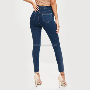 2018 New Dark Blue High Waist Skinny Jeans <b>Pants</b> Women/<b>Ladies</b> - Product Image 4