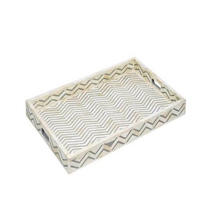 ถาดเสิร์ฟไม้พร้อมสลักลายกระดูกแฟนซีทำจากพลาสติกหินอ่อนไม้ไผ่อะคริลิกแม่มุก - Product Image 4