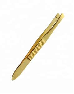 Vente en gros de haute qualité durable soins personnels épilation sourcils pince à épiler en acier inoxydable écologique Logo personnalisé pointe carrée - Product Image 1