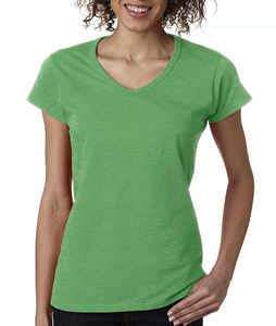 T-shirts décontractés pour femmes en coton de haute qualité, col en V, broderie, sérigraphie, manches courtes, écologiques - Product Image 4