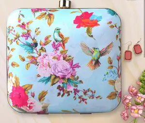 Borsa pochette fantasia con perline in tessuto ricamato con perline, migliore borsa da sera per indossare feste, vendita calda in Qatar Dubai con artigianato di lusso