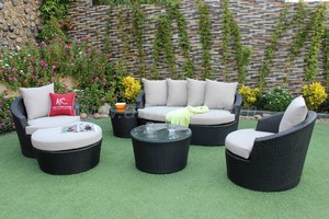 Vietnam-Sourced Poly Rattan PE Outdoor Sofa Set Wicker <b>Furniture</b> with Aluminum Frame for Garden and Living Room Use - Product Image 4