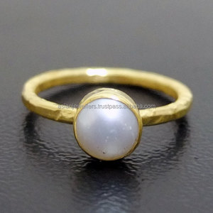 Bague en pierre précieuse naturelle, anneau en argent Sterling 925, perle d'eau de perle, pierre précieuse Fine - Product Image 1