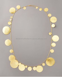 Venta al por mayor estilo bohemio nuevo diseño chapado en oro latón Luna encanto colgante collar para bodas fiestas y compromisos - Product Image 1