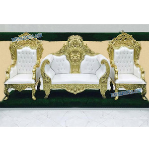 Último de anhelaba boda trono conjunto de oro Maharaja de boda conjunto de sofá de diseño moderno boda Metal tallado muebles - Product Image 1