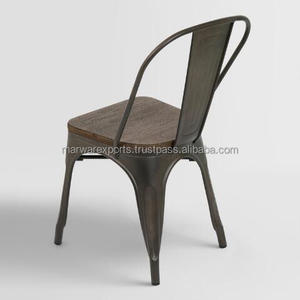 Arwen ชุดเก้าอี้รับประทานอาหารโลหะและไม้ arwen เอสเพรสโซ่สำหรับเฟอร์นิเจอร์ห้องนั่งเล่นบ้าน - Product Image 4