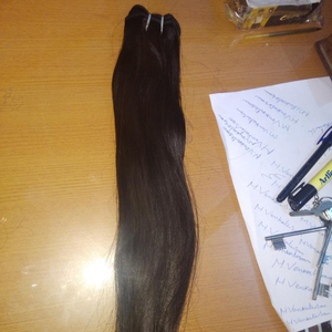 Cheveux bruts à double trame en machine 100% Extension de cheveux bruts de temple non transformés. Armure de cheveux bruts doux et lisse indienne du sud - Product Image 1