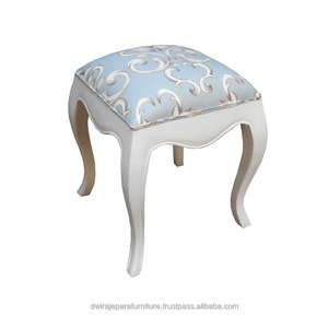 Taburete de madera maciza de caoba, muebles otomanos de estilo francés - Product Image 3